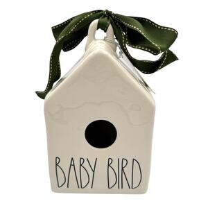 Rae Dunn BABY BIRD White Ceramic Square Birdhouse NEW House Decor Collectible